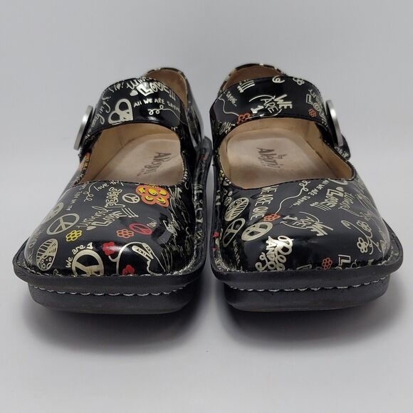 Alegria Peace & Love Patent Leather Slip On Mary Jane Shoes Size 38 PAL-311 - Picture 8 of 13